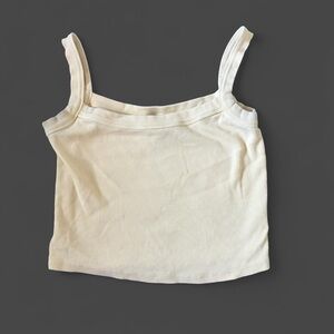 Urban Outfitters yellow cream ribbed tank top Size S #summer